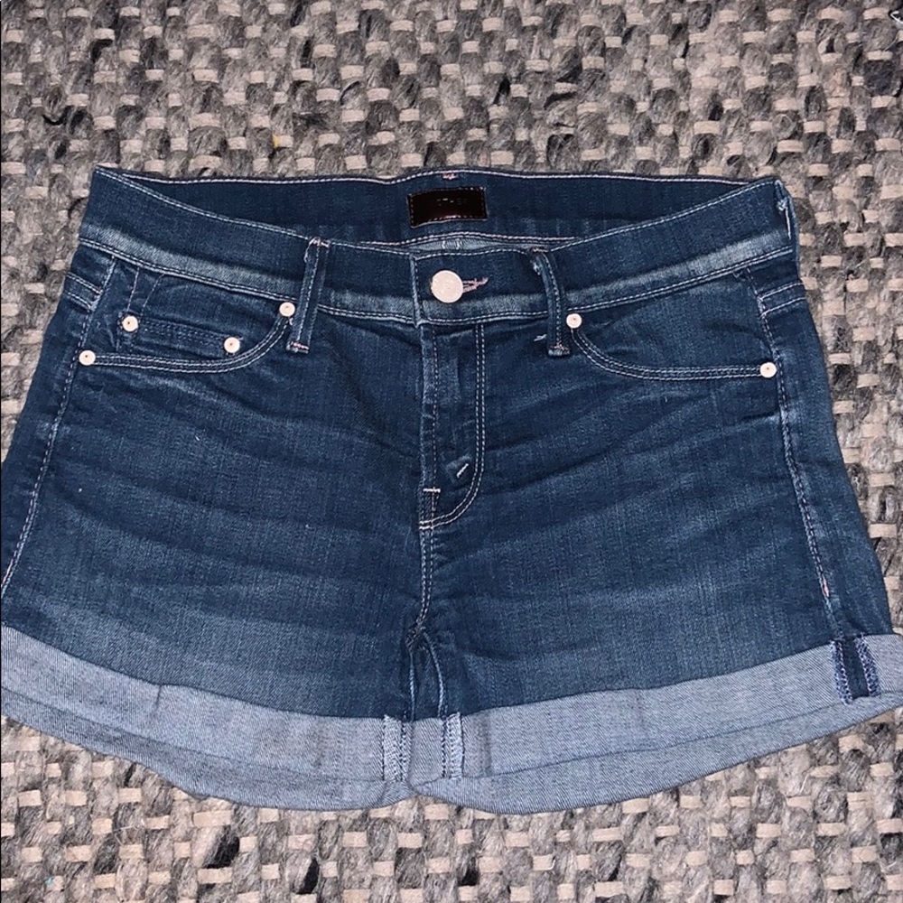 Mother cuffed short short denim soft
